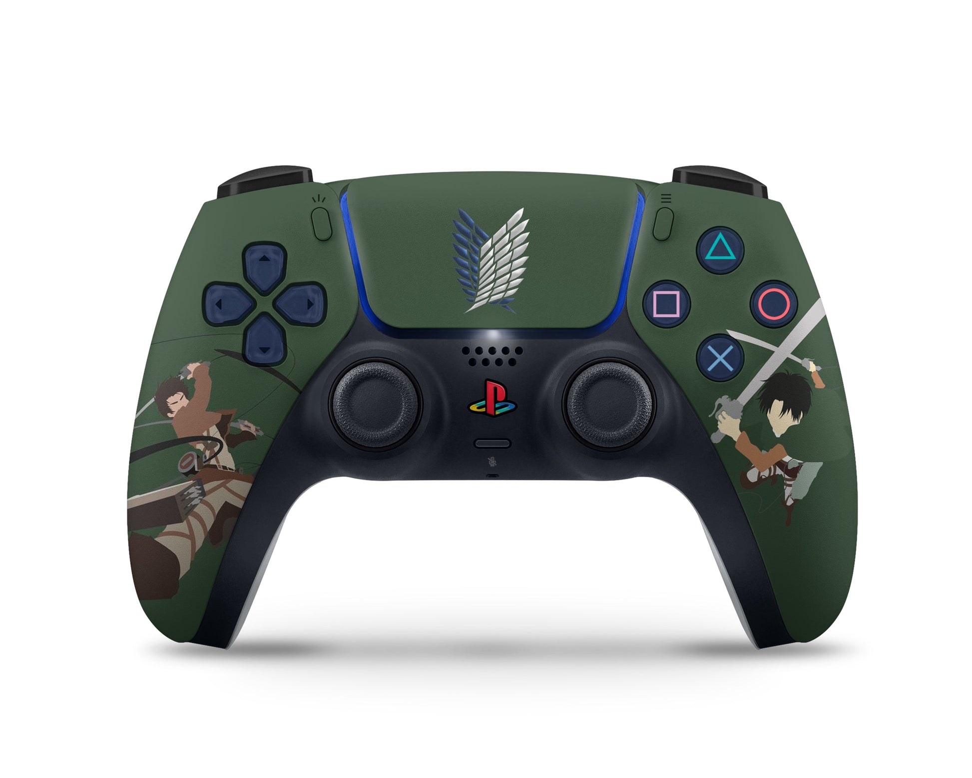 Anime Town Creations PS5 Slim Attack On Titan Survey Corps Green Minimalistic PS5 Slim Skins - Anime Attack on Titan PS5 Slim Skin