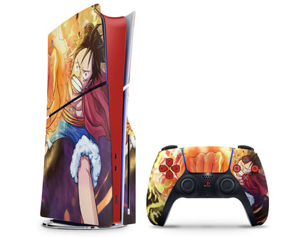 Anime Town Creations PS5 Slim One Piece Luffy Punch PS5 Slim Skins - Anime One Piece PS5 Slim Skin