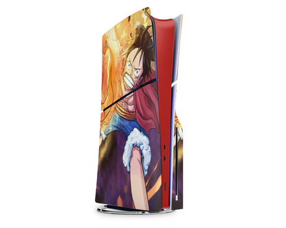 Anime Town Creations PS5 Slim One Piece Luffy Punch PS5 Slim Skins - Anime One Piece PS5 Slim Skin