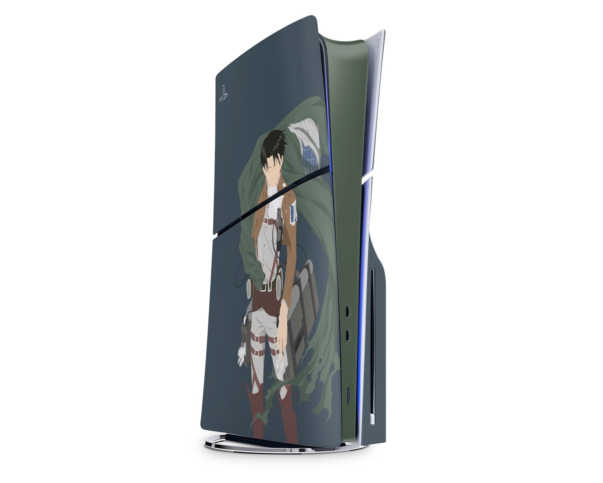 Anime Town Creations PS5 Slim Attack on Titan Levi Ackerman Minimalistic PS5 Slim Skins - Anime Attack on Titan PS5 Slim Skin