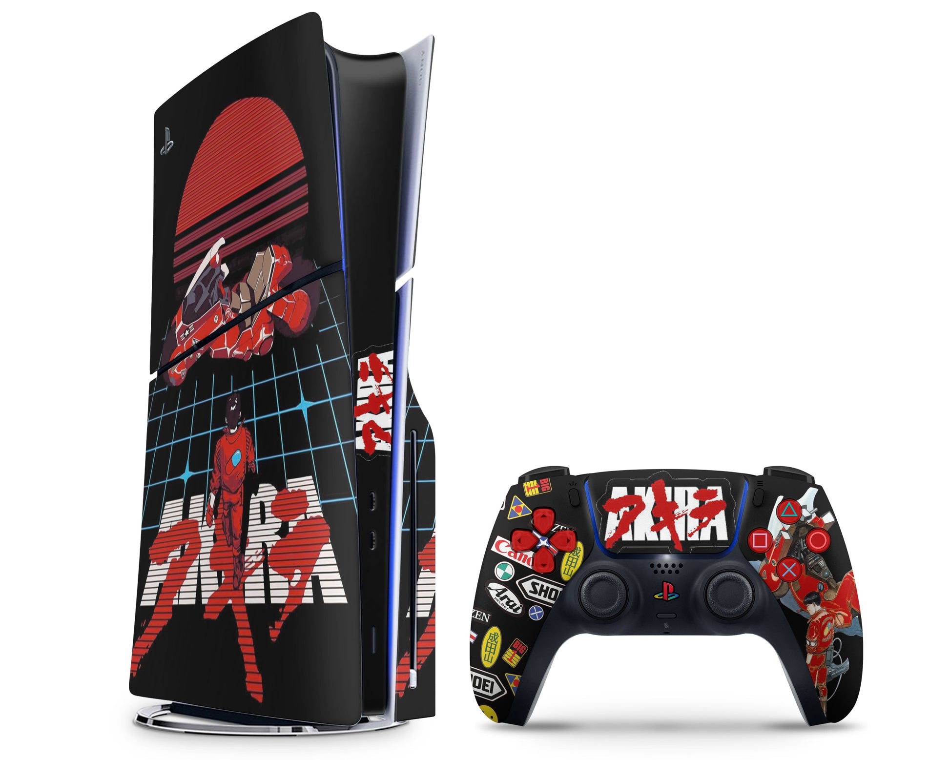 Anime Town Creations PS5 Slim Akira Retro Synthwave Biker PS5 Slim Skins - Anime Akira PS5 Slim Skin