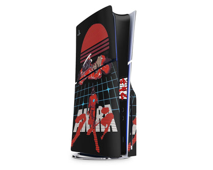 Anime Town Creations PS5 Slim Akira Retro Synthwave Biker PS5 Slim Skins - Anime Akira PS5 Slim Skin
