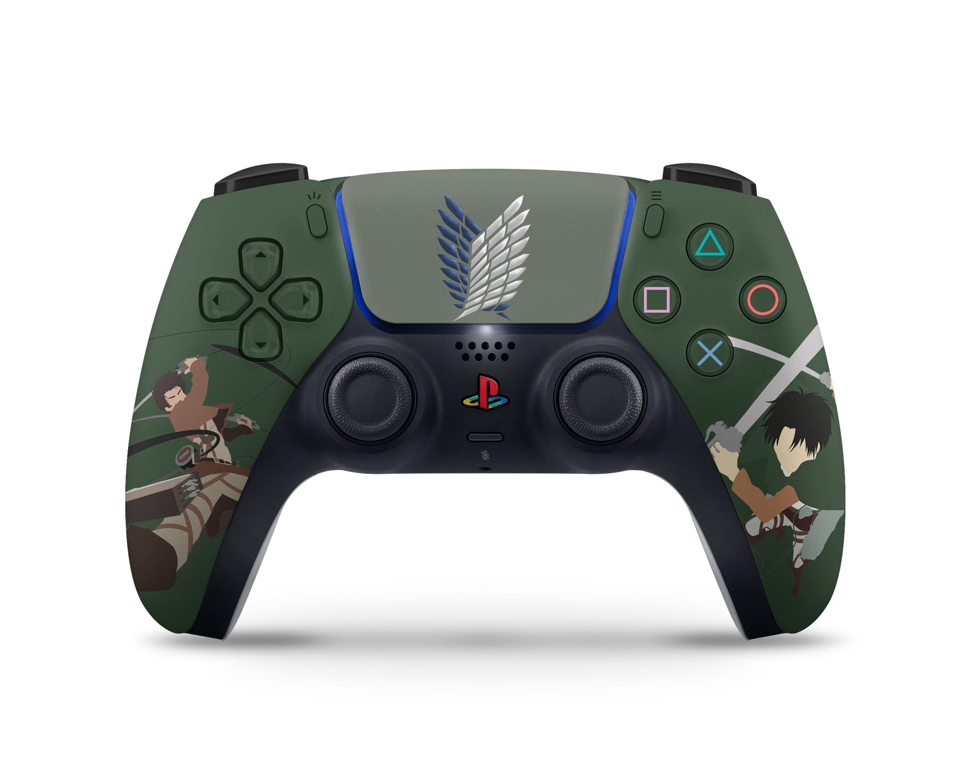 Anime Town Creations PS5 Slim Attack On Titan Survey Corps Green Minimalistic (Light) PS5 Slim Skins - Anime Attack on Titan PS5 Slim Skin