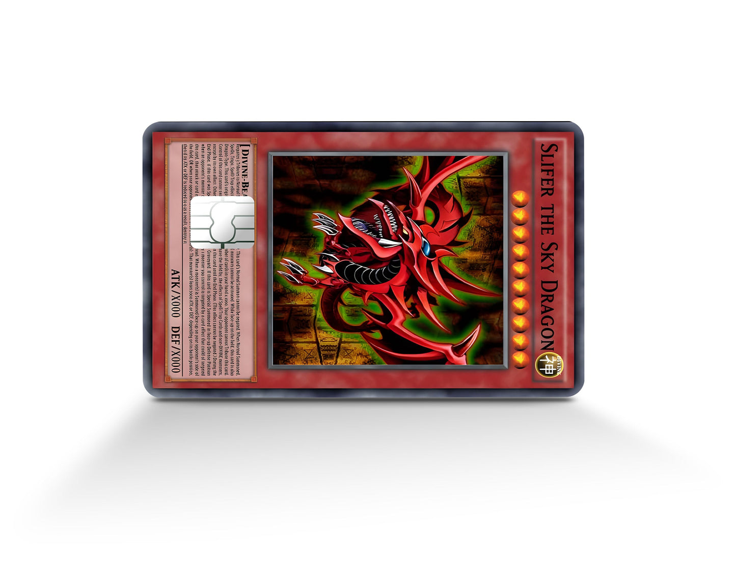 Anime Town Creations Credit Card Slifer the Sky Dragon Card Full Skins - Anime YGO Credit Card Skin