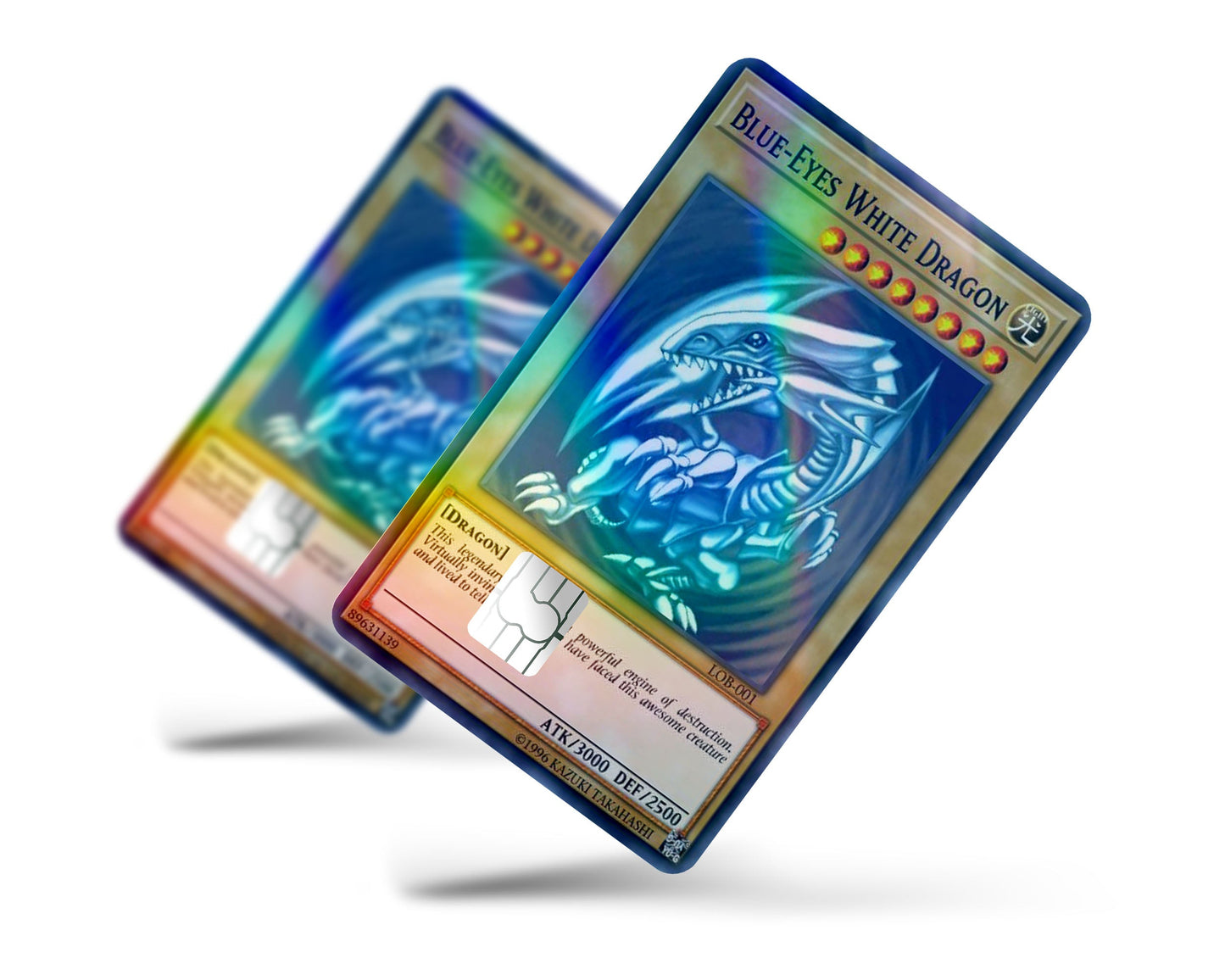 Anime Town Creations Holographic Credit Card Yu Gi Oh Blue Eyes White Dragon Card Full Skins - Anime YGO Holographic Credit Card Skin