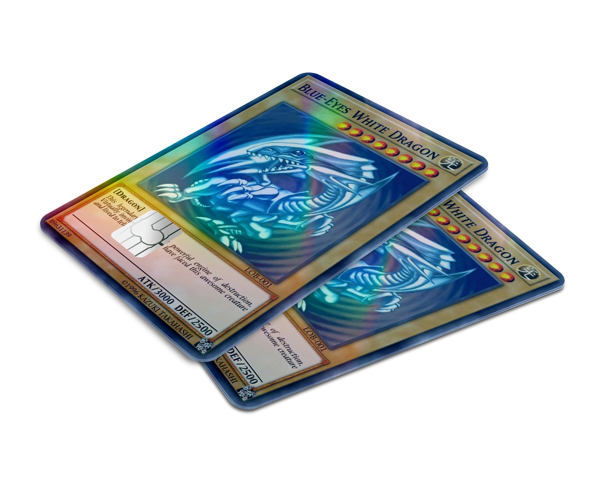 Anime Town Creations Holographic Credit Card Yu Gi Oh Blue Eyes White Dragon Card Window Skins - Anime YGO Holographic Credit Card Skin