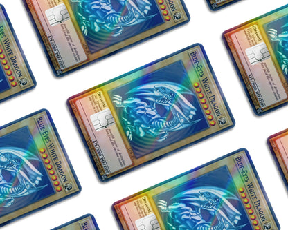 Anime Town Creations Holographic Credit Card Yu Gi Oh Blue Eyes White Dragon Card Window Skins - Anime YGO Holographic Credit Card Skin