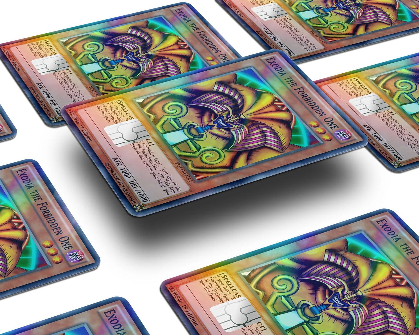 Anime Town Creations Holographic Credit Card Exodia the Forbidden Card Window Skins - Anime YGO Holographic Credit Card Skin