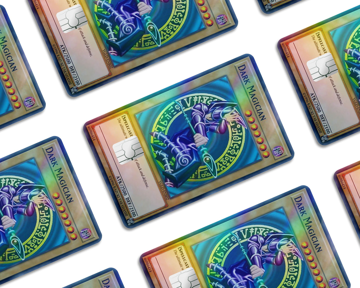 Anime Town Creations Holographic Credit Card Dark Magician Card Window Skins - Anime YGO Holographic Credit Card Skin