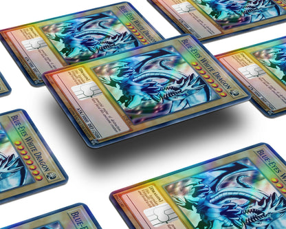 Anime Town Creations Holographic Credit Card Blue Eyes White Dragon 1st Edition Card Window Skins - Anime YGO Holographic Credit Card Skin