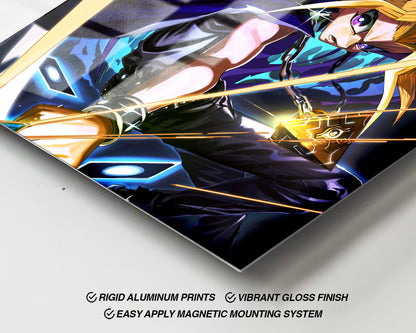 Anime Town Creations Metal Poster Yugi & Black Luster Soldier Card 24" x 36" Home Goods - Anime YGO Metal Poster