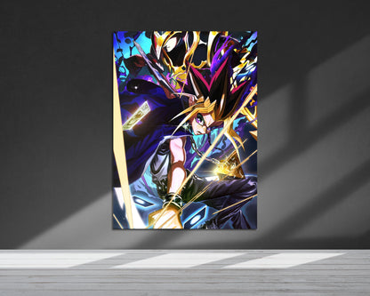 Anime Town Creations Metal Poster Yugi & Black Luster Soldier Card 5" x 7" Home Goods - Anime YGO Metal Poster