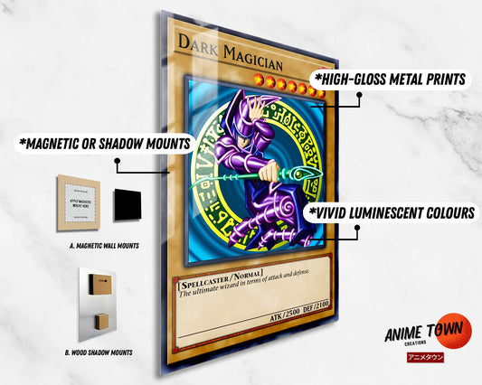 Anime Town Creations Metal Poster Dark Magician Card 11" x 17" Home Goods - Anime YGO Metal Poster