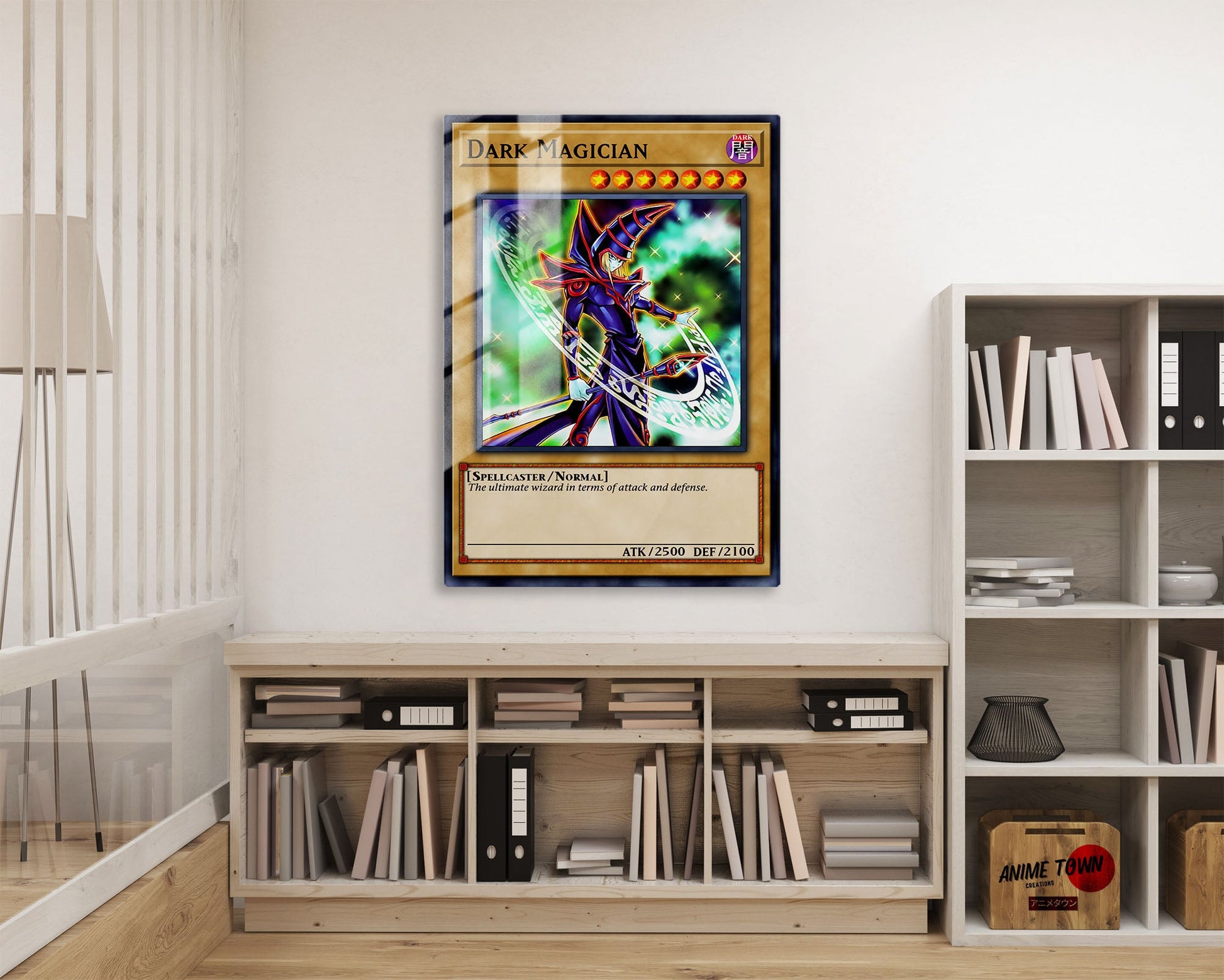 Anime Town Creations Metal Poster Dark Magician 1st Edition Card 16" x 24" Home Goods - Anime YGO Metal Poster
