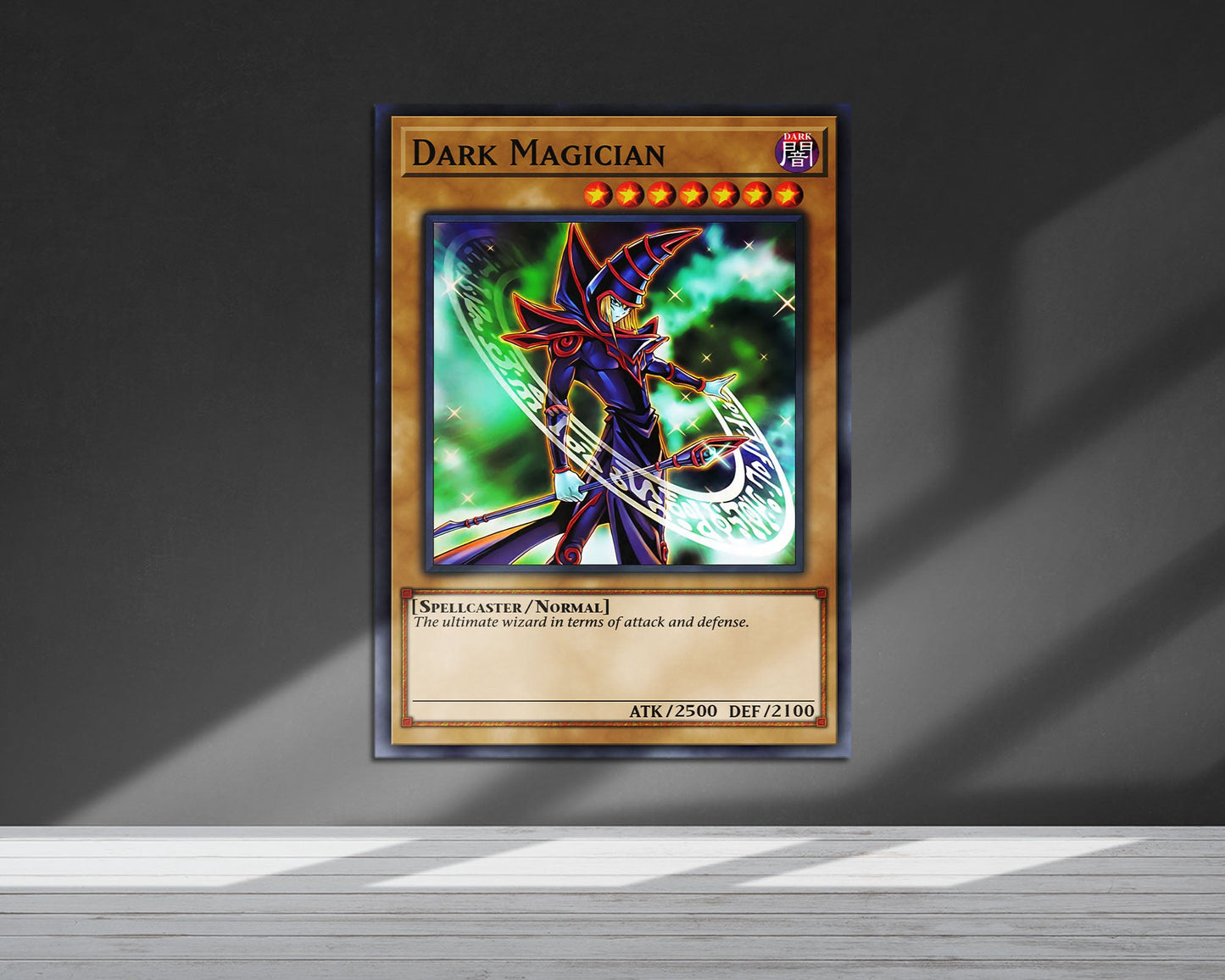 Anime Town Creations Metal Poster Dark Magician 1st Edition Card 5" x 7" Home Goods - Anime YGO Metal Poster