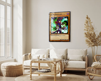 Anime Town Creations Metal Poster Dark Magician 1st Edition Card 5" x 7" Home Goods - Anime YGO Metal Poster
