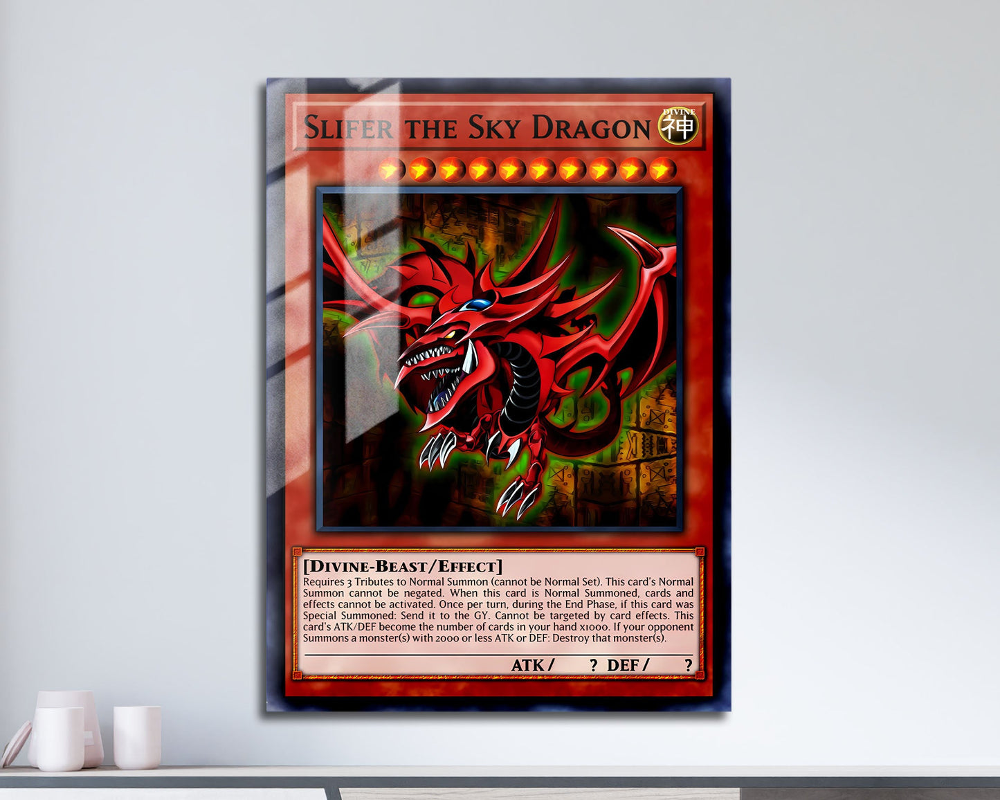 Anime Town Creations Metal Poster Slifer the Sky Dragon Card 11" x 17" Home Goods - Anime YGO Metal Poster