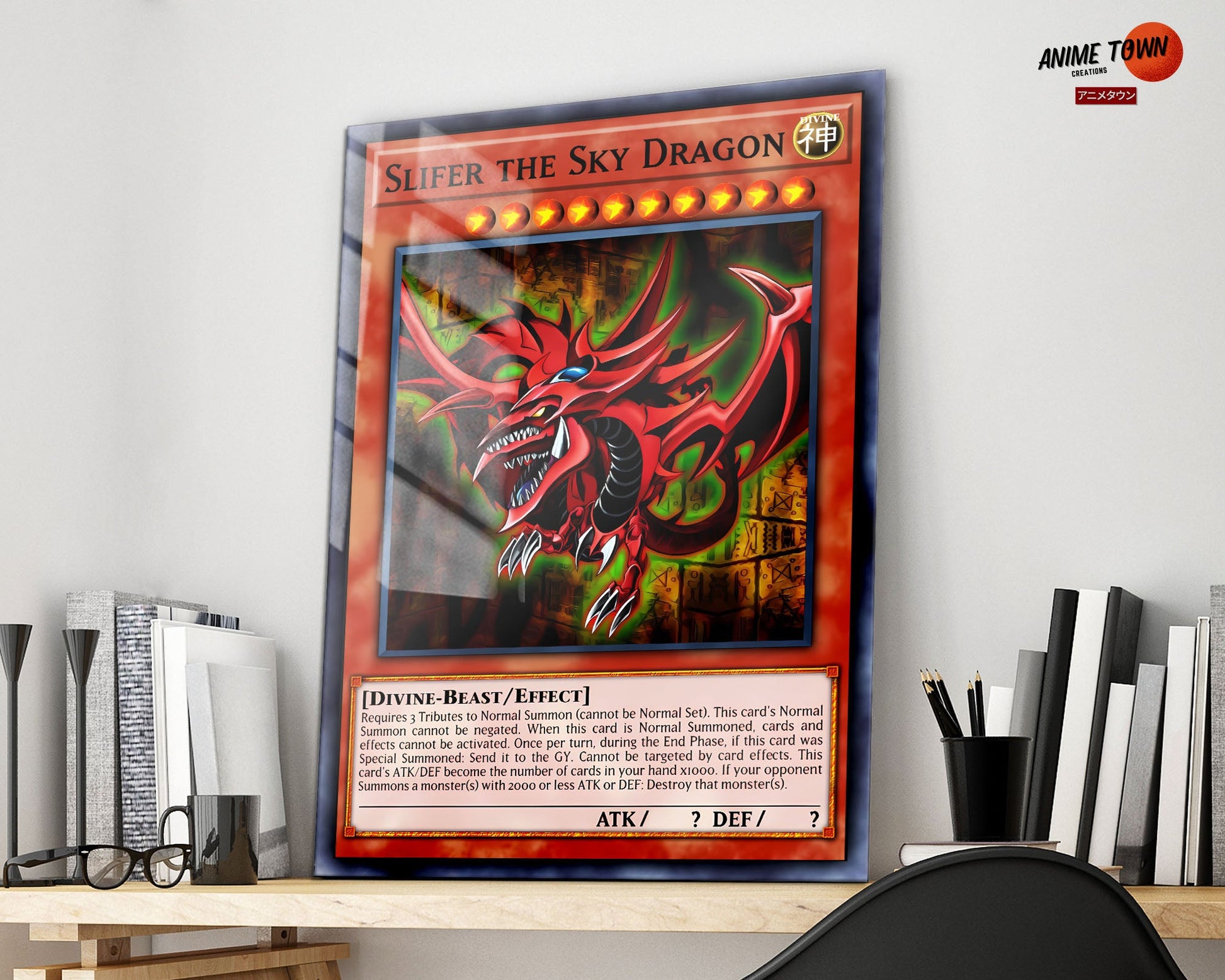 Anime Town Creations Metal Poster Slifer the Sky Dragon Card 16" x 24" Home Goods - Anime YGO Metal Poster