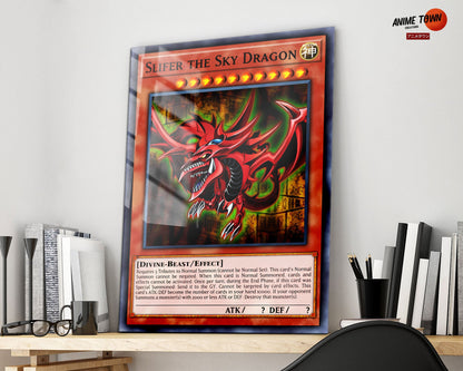 Anime Town Creations Metal Poster Slifer the Sky Dragon Card 16" x 24" Home Goods - Anime YGO Metal Poster
