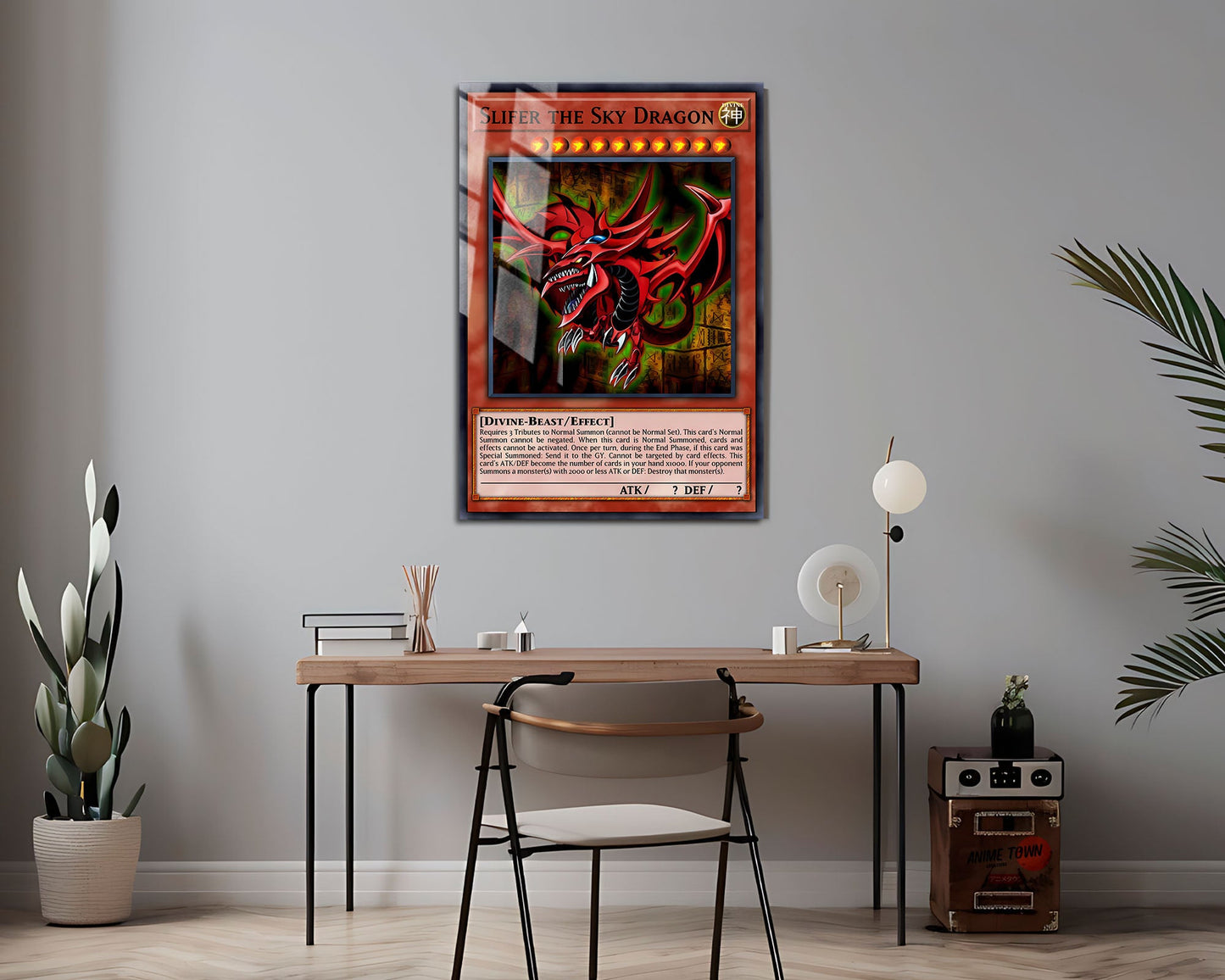 Anime Town Creations Metal Poster Slifer the Sky Dragon Card 24" x 36" Home Goods - Anime YGO Metal Poster