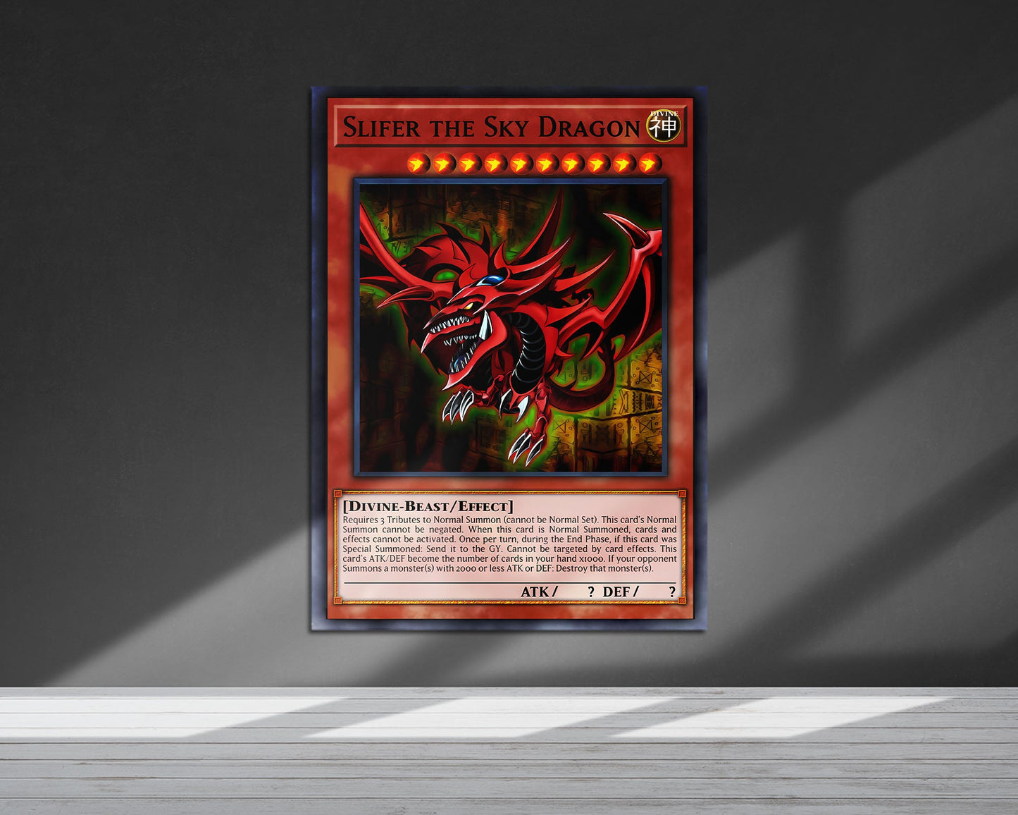 Anime Town Creations Metal Poster Slifer the Sky Dragon Card 5" x 7" Home Goods - Anime YGO Metal Poster