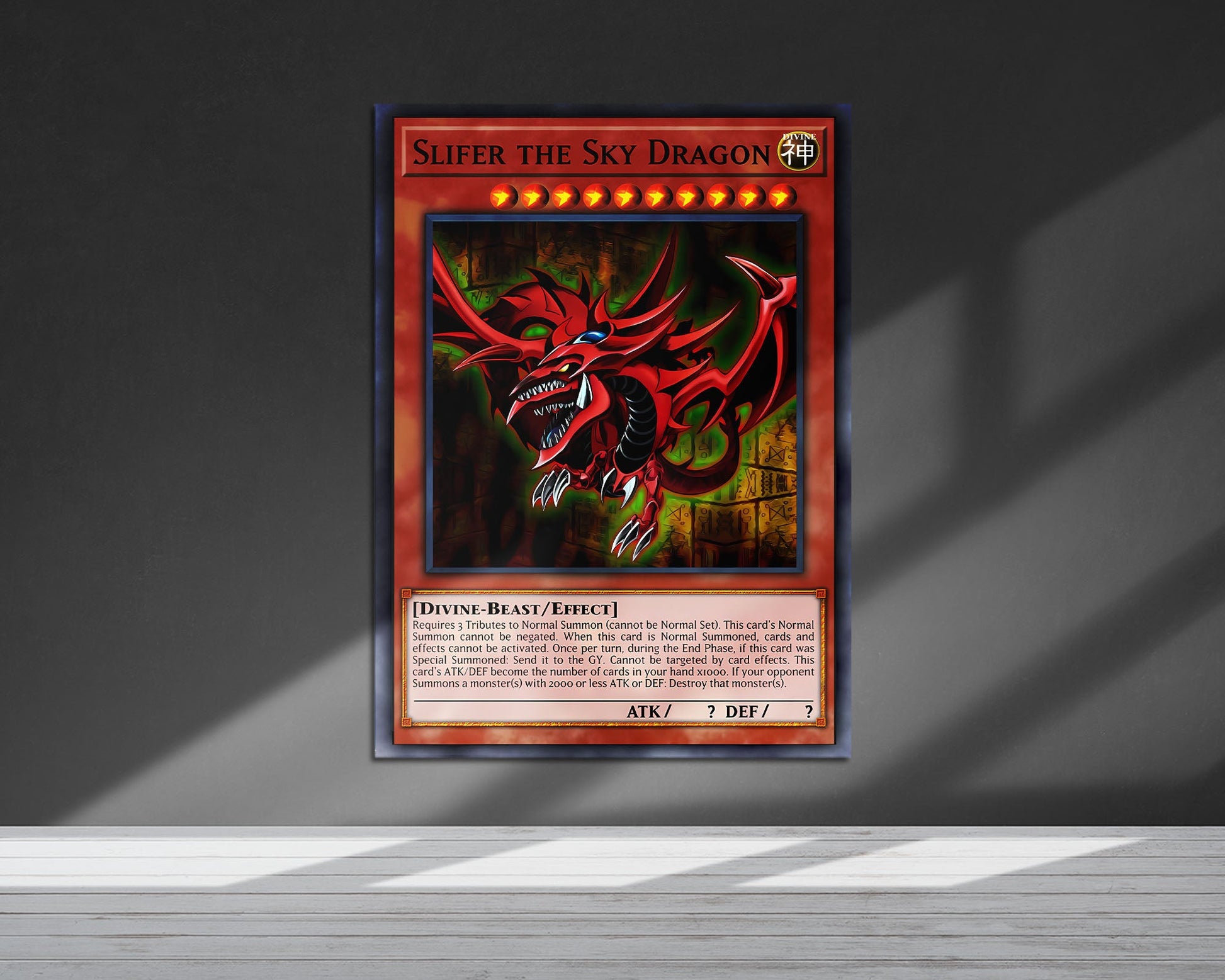 Anime Town Creations Metal Poster Slifer the Sky Dragon Card 5" x 7" Home Goods - Anime YGO Metal Poster