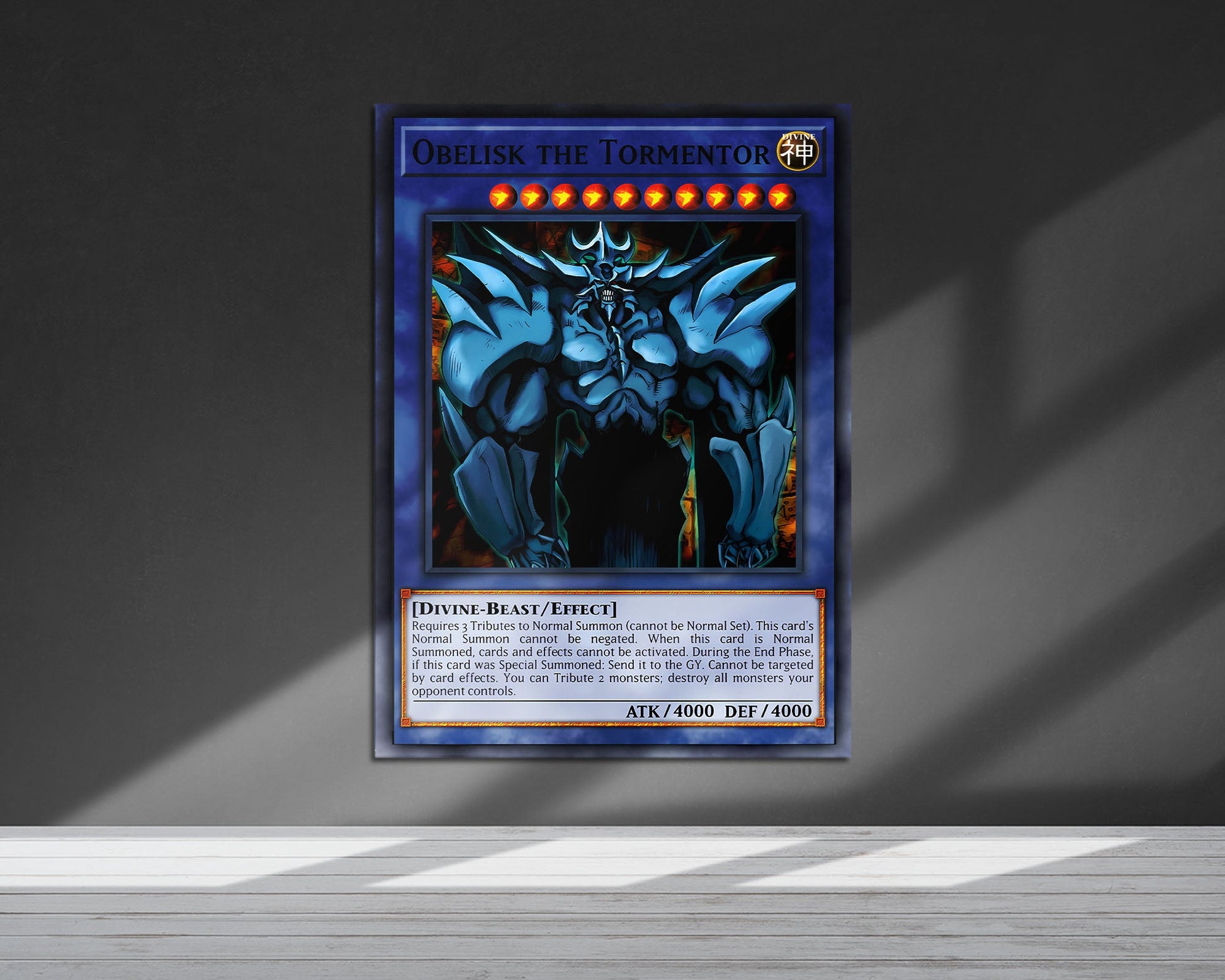 Anime Town Creations Metal Poster Obelisk the Tormentor Card 5" x 7" Home Goods - Anime YGO Metal Poster