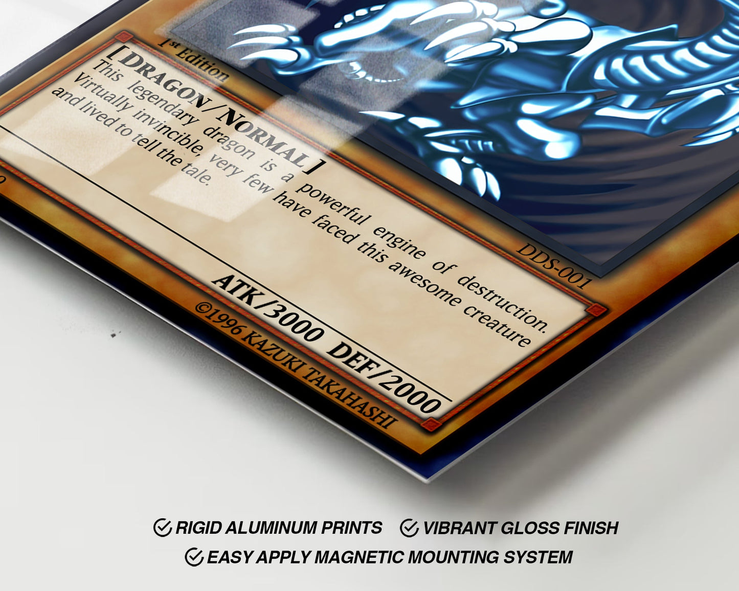Anime Town Creations Metal Poster Blue Eyes White Dragon Card 24" x 36" Home Goods - Anime YGO Metal Poster