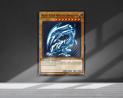 Anime Town Creations Metal Poster Blue Eyes White Dragon Card 5" x 7" Home Goods - Anime YGO Metal Poster