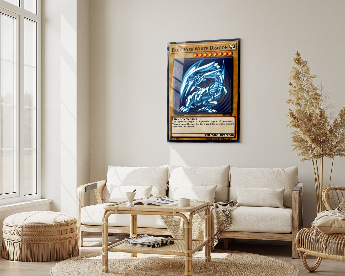 Anime Town Creations Metal Poster Blue Eyes White Dragon Card 5" x 7" Home Goods - Anime YGO Metal Poster