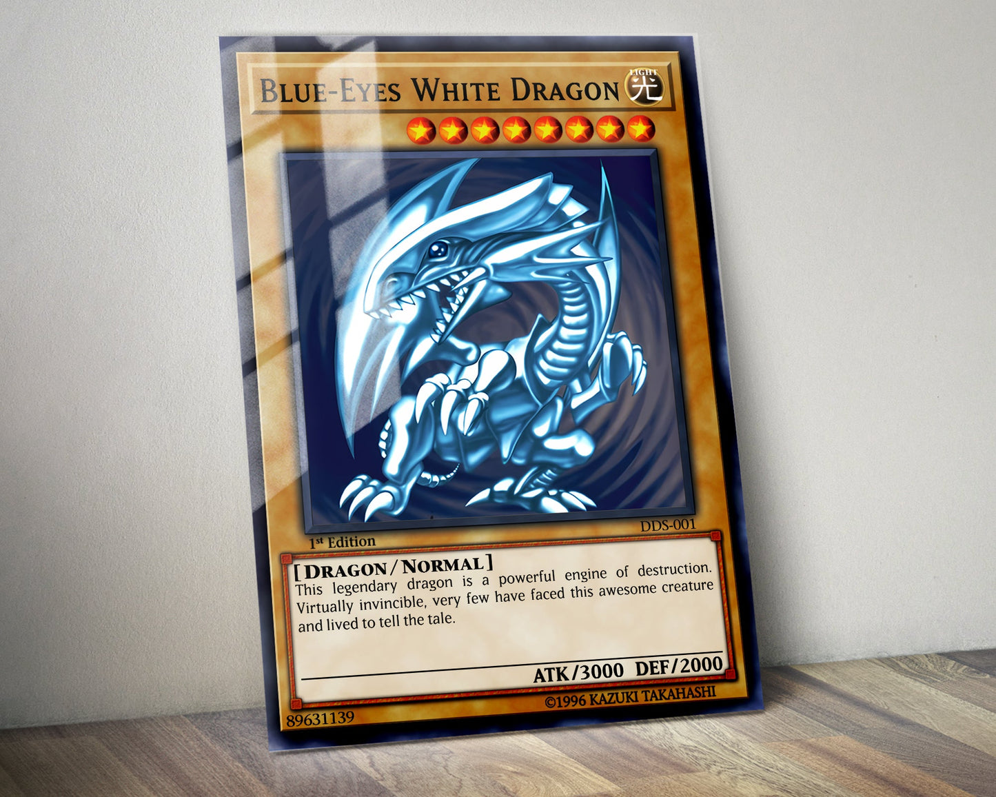 Anime Town Creations Metal Poster Blue Eyes White Dragon Card 11" x 14" Home Goods - Anime YGO Metal Poster