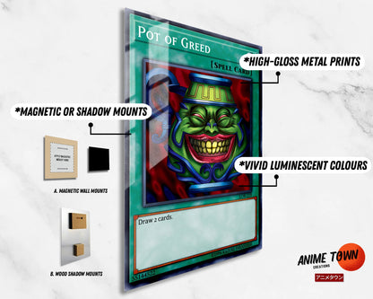 Anime Town Creations Metal Poster Pot of Greed Card 11" x 17" Home Goods - Anime YGO Metal Poster