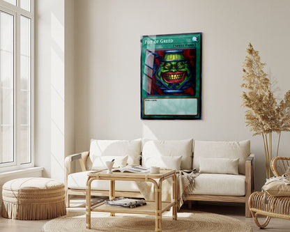 Anime Town Creations Metal Poster Pot of Greed Card 5" x 7" Home Goods - Anime YGO Metal Poster