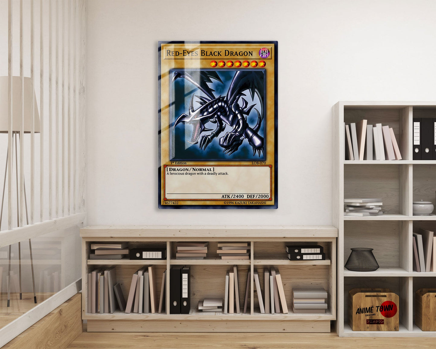 Anime Town Creations Metal Poster Red Eyes Black Dragon Card 5" x 7" Home Goods - Anime YGO Metal Poster