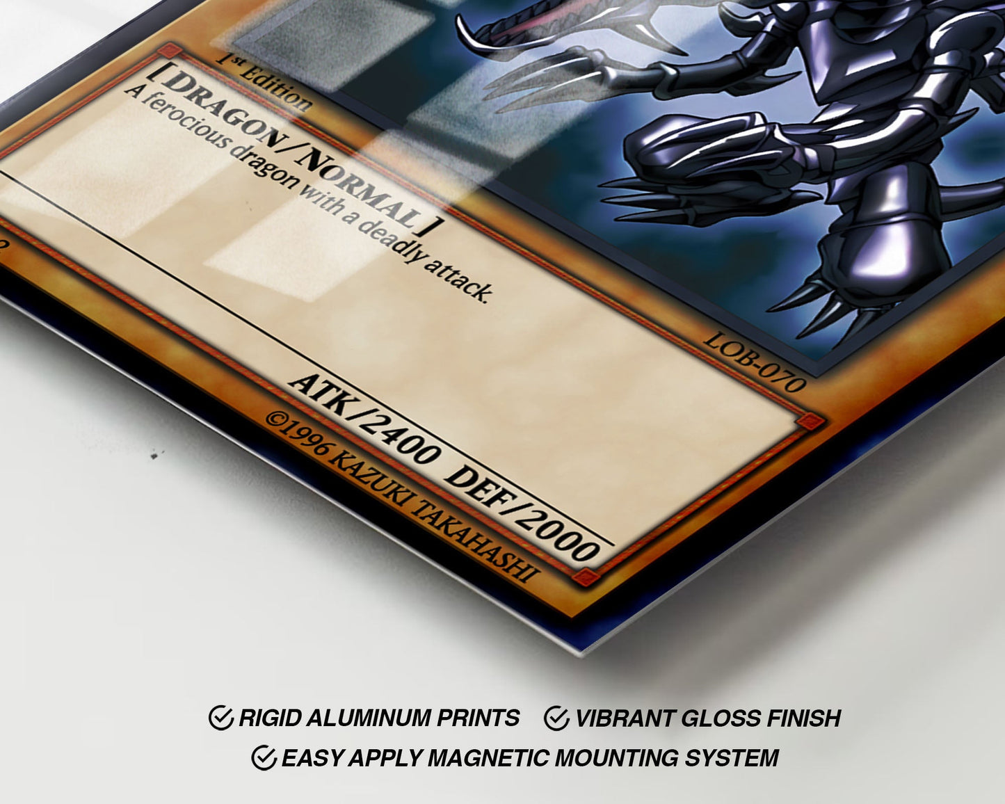 Anime Town Creations Metal Poster Red Eyes Black Dragon Card 5" x 7" Home Goods - Anime YGO Metal Poster