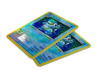 Blastoise Pokemon Card Holographic Credit Card Skin