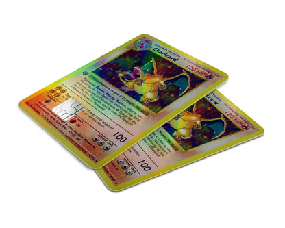 Charizard Pokemon Card Holographic Credit Card Skin