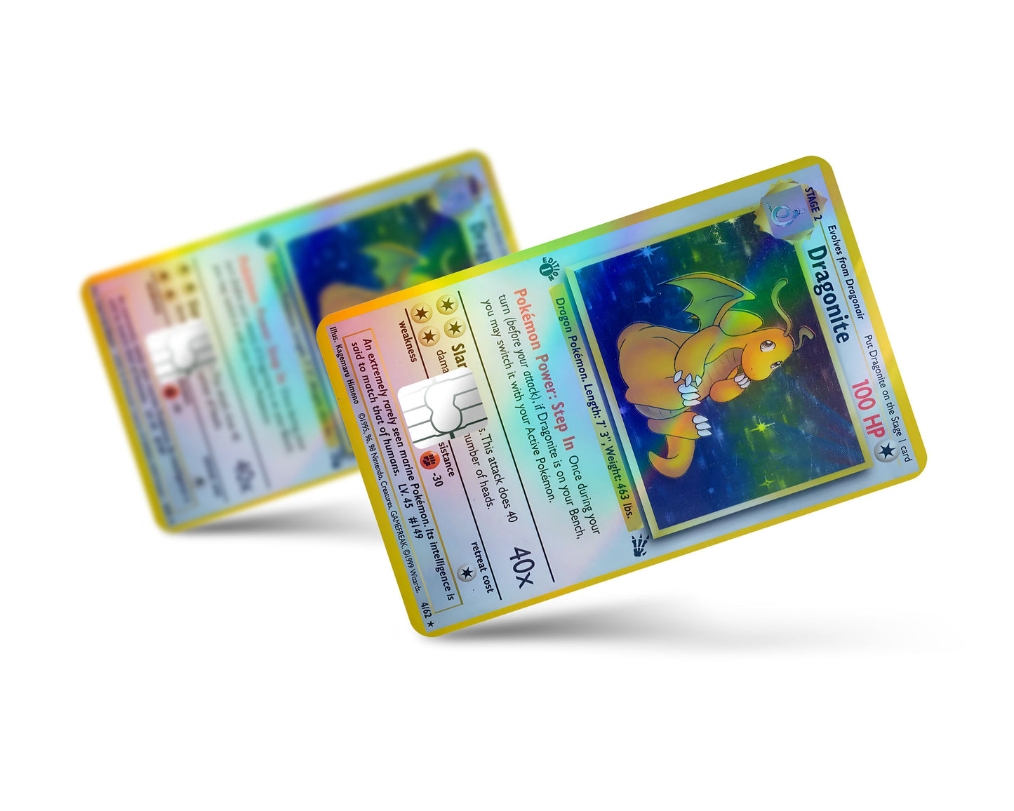 Dragonite Pokemon Card Holographic Credit Card Skin