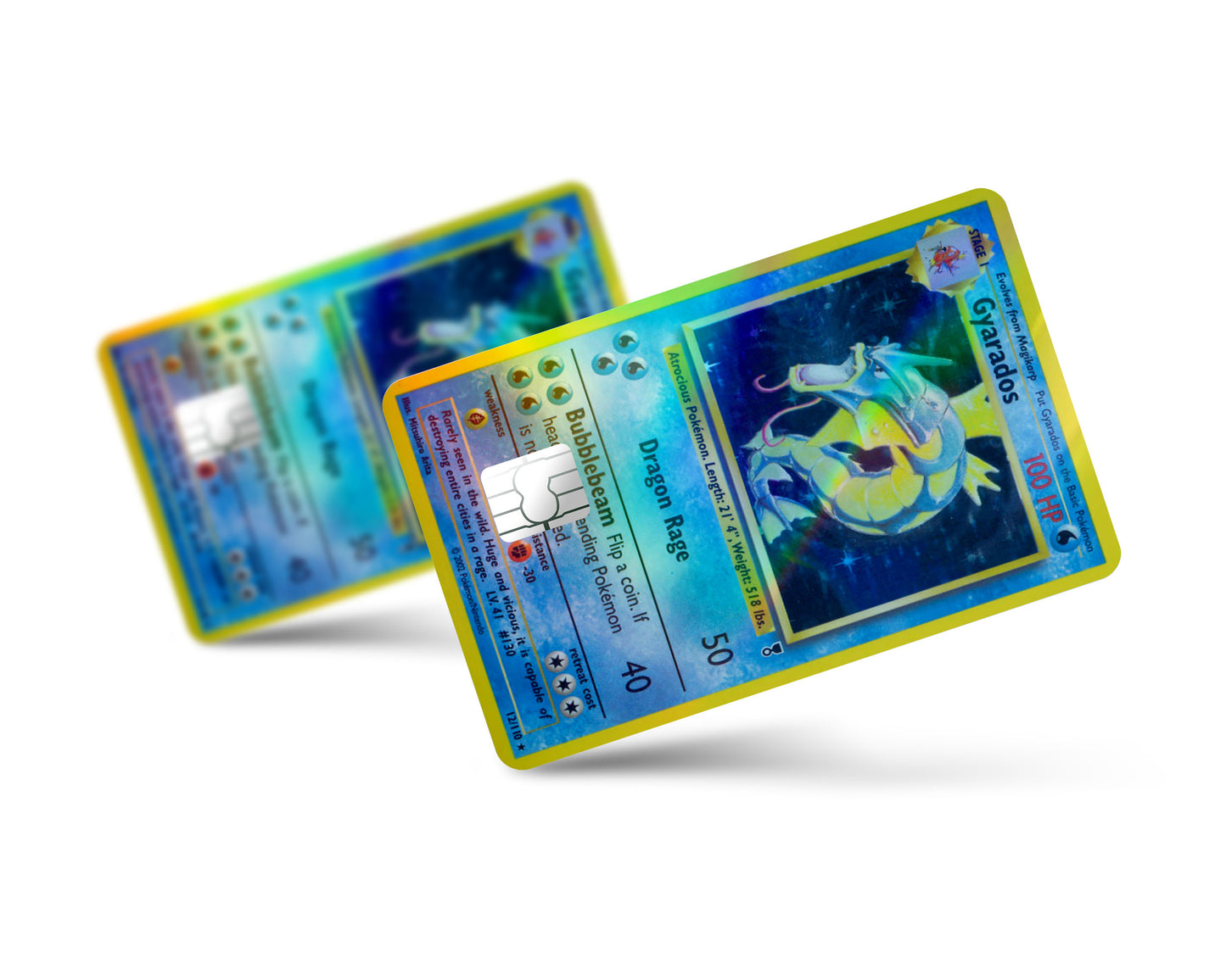 Gyarados Pokemon Card Holographic Credit Card Skin