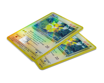 Pikachu Pokemon Card Holographic Credit Card Skin