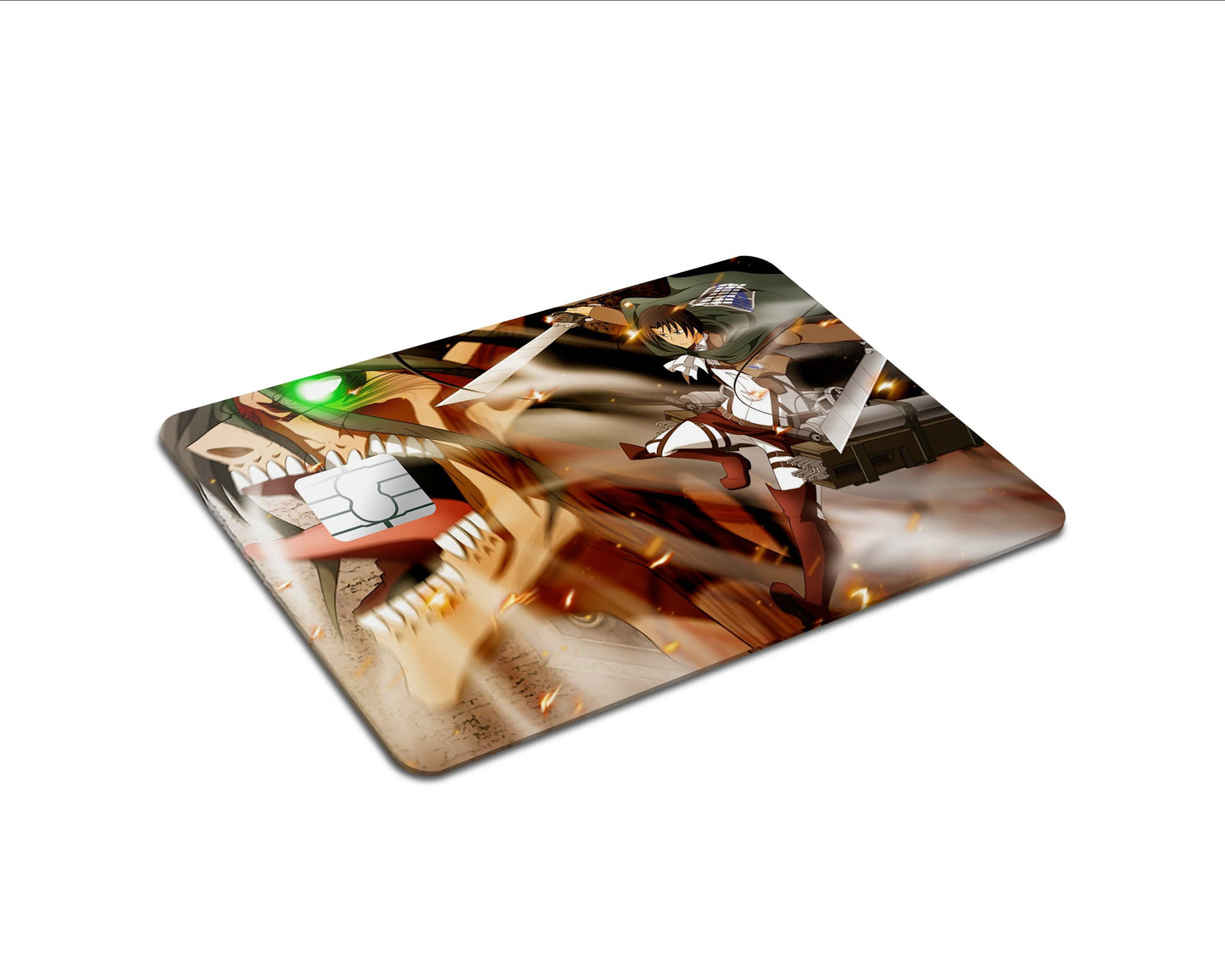 AnimeTown Credit Card Attack on Titan Levi Ackerman Eren Attack Titan Full Skins - Anime Attack on Titan Skin