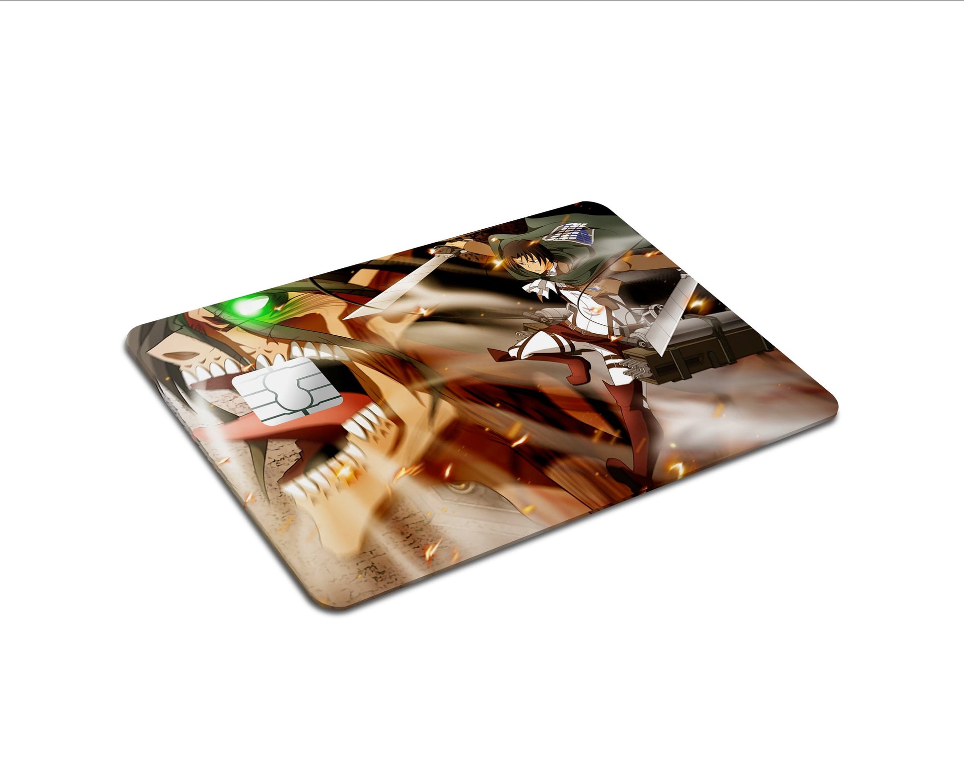 AnimeTown Credit Card Attack on Titan Levi Ackerman Eren Attack Titan Full Skins - Anime Attack on Titan Skin