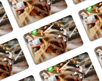 AnimeTown Credit Card Attack on Titan Levi Ackerman Eren Attack Titan Half Skins - Anime Attack on Titan Skin