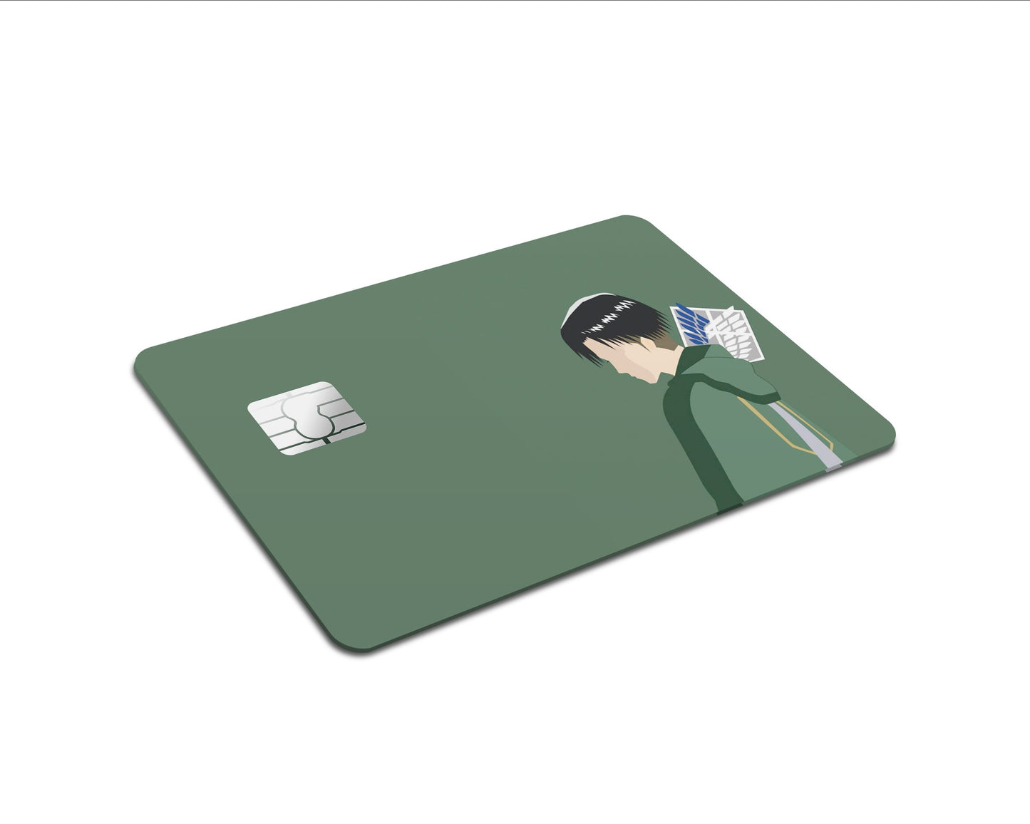 AnimeTown Credit Card Attack on Titan Levi Ackerman Green Full Skins - Anime Attack on Titan Skin