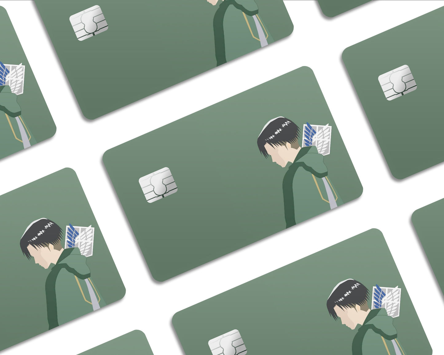 AnimeTown Credit Card Attack on Titan Levi Ackerman Green Half Skins - Anime Attack on Titan Skin