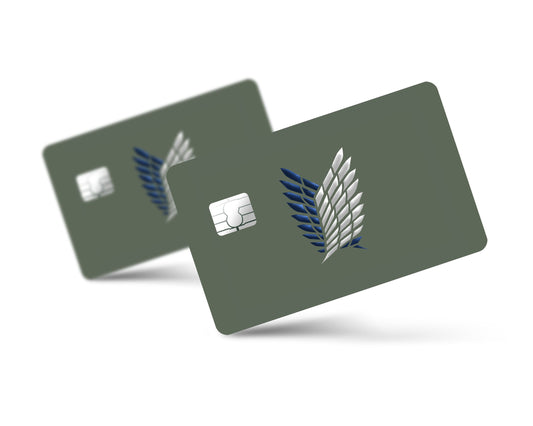AnimeTown Credit Card Attack on Titan Survey Corps Green Minimalistic Full Skins - Anime Attack on Titan Skin