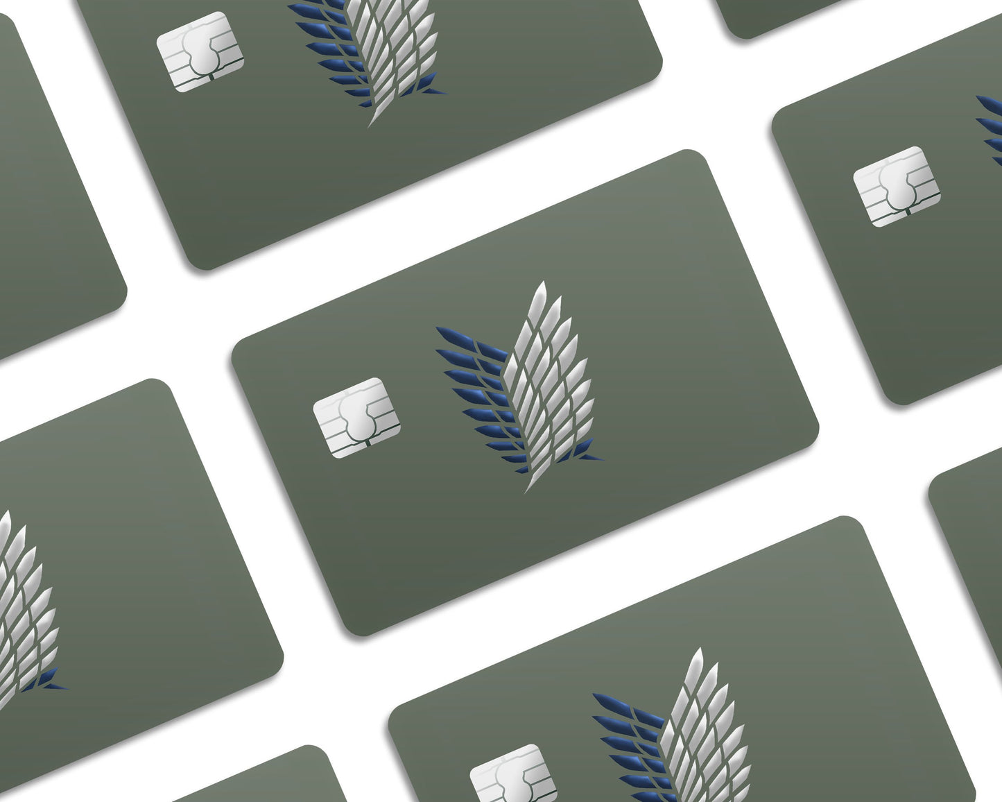 AnimeTown Credit Card Attack on Titan Survey Corps Green Minimalistic Half Skins - Anime Attack on Titan Skin