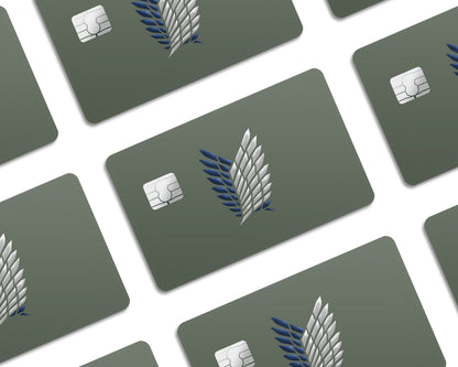 AnimeTown Credit Card Attack on Titan Survey Corps Green Minimalistic Half Skins - Anime Attack on Titan Skin