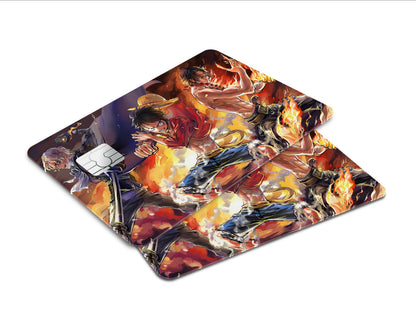 AnimeTown Credit Card One Piece Luffy Flames Window Skins - Anime One Piece Skin