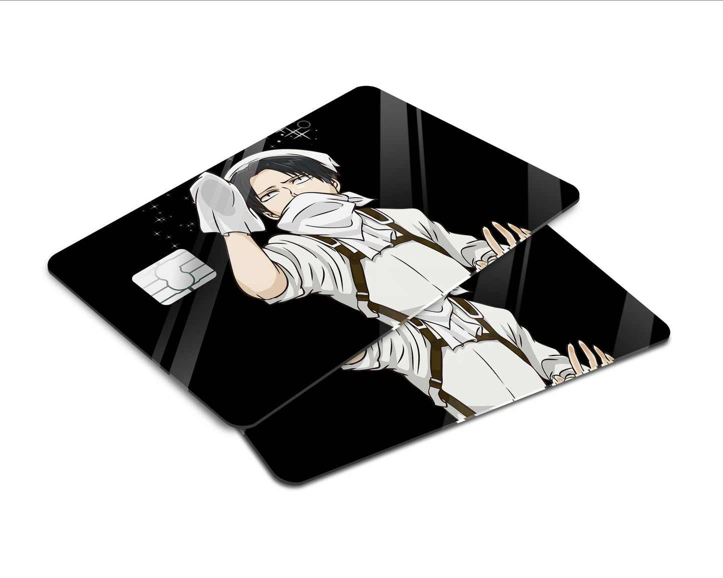 Anime Town Creations Credit Card Levi Cleaning Black Window Skins - Anime Attack on Titan Skin